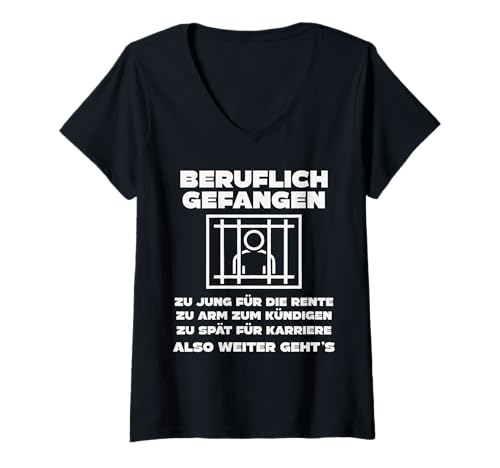Damen Büro & Job Kollegen Angestellte Arbeiter lustiges Arbeits T-Shirt mit V-Ausschnitt Damen Büro & Job Kollegen Angestellte Arbeiter lustiges Arbeits T-Shirt mit V-Ausschnitt von Beruflich gefangen Arbeitsshirt mit lustig Spruch