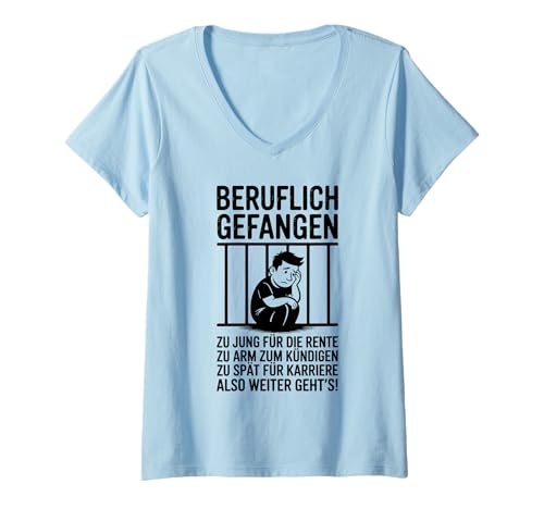Damen Büro & Job Kollegen Angestellte Arbeiter lustiges Arbeits T-Shirt mit V-Ausschnitt Damen Büro & Job Kollegen Angestellte Arbeiter lustiges Arbeits T-Shirt mit V-Ausschnitt von Beruflich gefangen Arbeitsshirt mit lustig Spruch