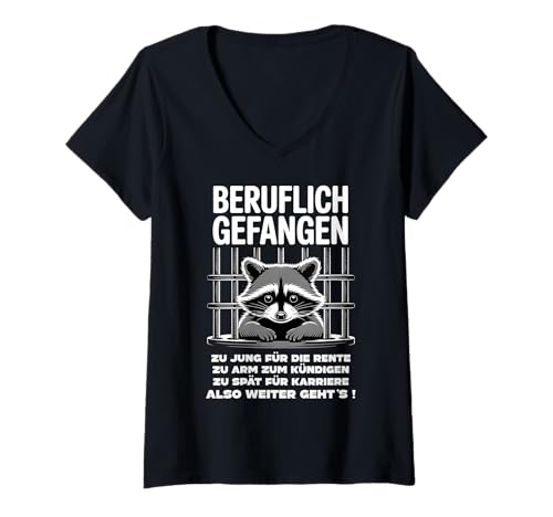 Damen Büro & Job Kollegen Angestellte Arbeiter lustiges Arbeits T-Shirt mit V-Ausschnitt Damen Büro & Job Kollegen Angestellte Arbeiter lustiges Arbeits T-Shirt mit V-Ausschnitt von Beruflich gefangen Arbeitsshirt mit lustig Spruch