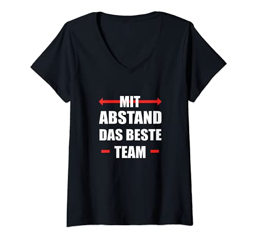 Damen Mit Abstand Das Beste Team - Arbeit Spruch Teamwork T-Shirt mit V-Ausschnitt Damen Mit Abstand Das Beste Team - Arbeit Spruch Teamwork T-Shirt mit V-Ausschnitt von Berufsbekleidung Mitarbeiter