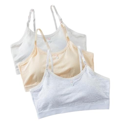 Bustier Mädchen Baumwolle Sport BH ohne Bügel Bügellos Unterwäsche Bralette Kinder Traning BHS Teenager 3 Pack von Berun