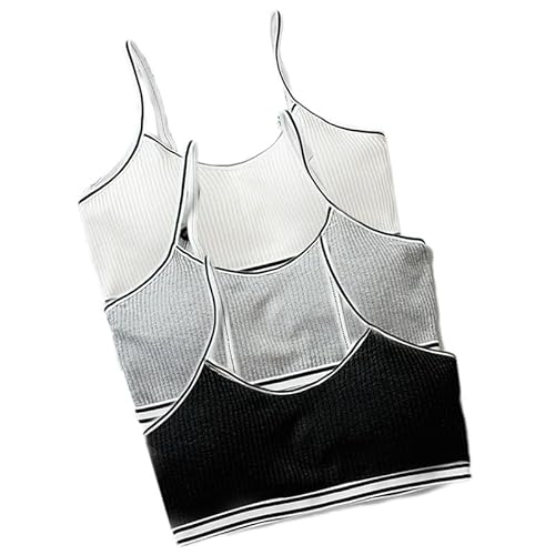 Bustier Mädchen Baumwolle Sport BH ohne Bügel Bügellos Unterwäsche Bralette Kinder Traning BHS Teenager 3 Pack von Berun