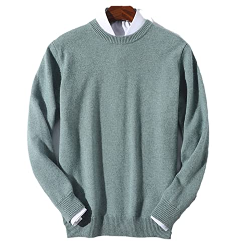 100 % Kaschmir-Pullover für Herren, alltäglich, warm, All-Match-Strickpullover, Jersey, türkis, Groß von Bervoco