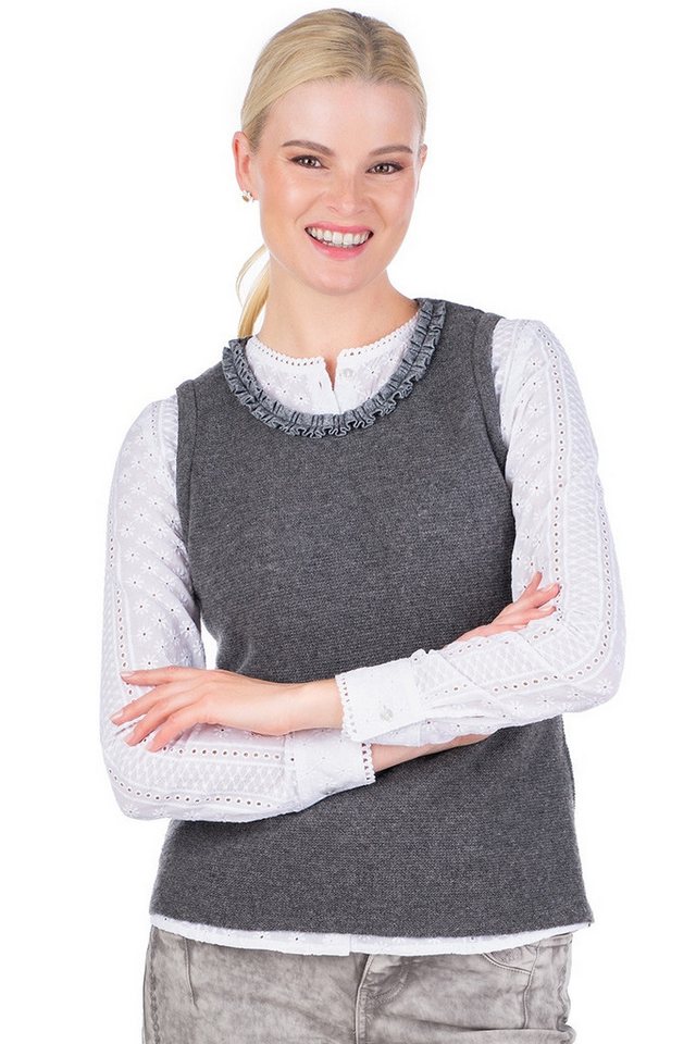 Berwin & Wolff Rundhalspullover Pullunder Damen - Noemi - mittelgrau von Berwin & Wolff