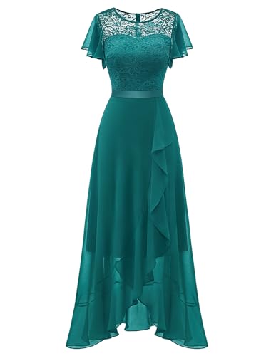 Berylove Abendkleid Lang Elegant für Hochzeit Ballkleider Damen Lang Elegantes Kleid Damen BLP7051 PeacockGreen M von Berylove