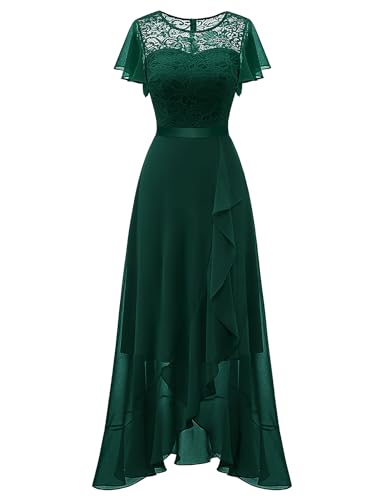 Berylove Abendkleid Lang Elegant für Hochzeit Ballkleider Damen Lang Kleid Hochzeitsgast Damen 7051 DarkGreen XS von Berylove