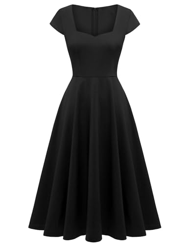 Berylove Cocktailkleid Damen Elegant Langes Kleid Damen Elegant für Hochzeit Abendkleid Elegant 8009 Black 2XL von Berylove