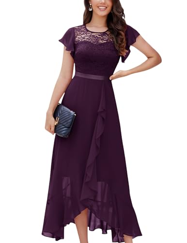 Berylove Cocktailkleid Damen Lang Ballkleider Damen Lang Jugendweihe Kleider Abendkleid Lang 7051 Grape L von Berylove