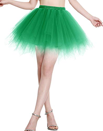 Berylove Tutu Damenrock Tüllrock Kurz Ballet Tanzkleid Unterrock Cosplay Crinoline Rockabilly Petticoat für Karneval Partykleid BLP6008Green S von Berylove