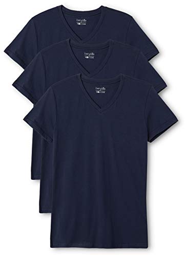 berydale Damen T-Shirt Bd158, Navy - 3er Pack, XL von berydale