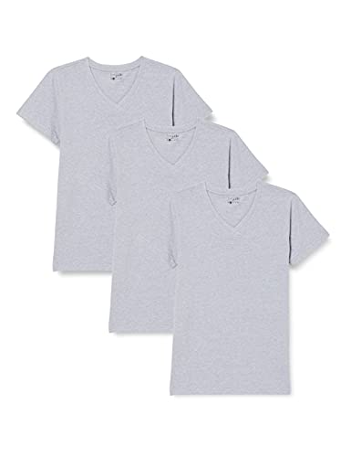 berydale Damen T-Shirt Bd158, Hellgrau Melange - 3er Pack, L von berydale