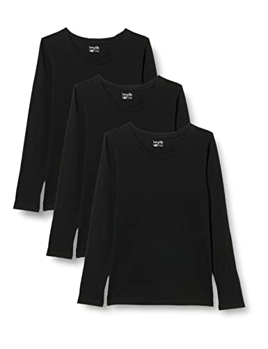 berydale Damen Langarm-Shirt mit Rundhalsausschnitt aus 100% Baumwolle im Multipack von berydale