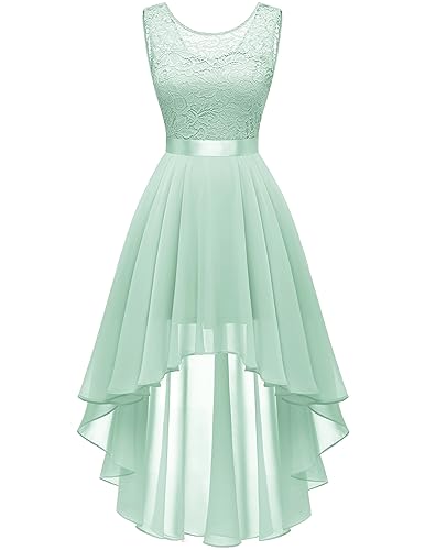 Berylove Chiffonkleid Damen Brautjungfernkleider Brautkleid Jugendweihe Kleider Ballkleid Abschlusskleid Festliche Kleider Hochzeitsgast Kleid BLP7035NC LightGreen S von Berylove