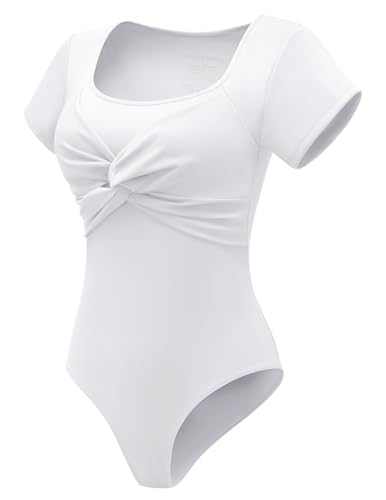 Berylove Bodysuit Shapewear Shape Body Weiß Inspiriert Top Damen Basic Tshirt BLBS002 White XL von Berylove