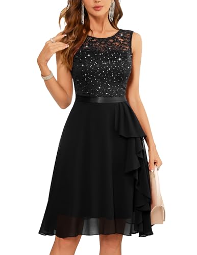 Berylove Cocktailkleid Damen Elegant Für Hochzeit Pailletten Chiffonkleid Damen Brautkleid Kleid Brautmode Standesamt Jugendweihe Kleider Ball Kleid Abendmode BLP7052XP Black XXL Berylove Cocktailkleid Damen Elegant Für Hochzeit Pailletten Chiffonkleid Damen Brautkleid Kleid Brautmode Standesamt Jugendweihe Kleider Ball Kleid Abendmode BLP7052XP Black XXL von Berylove