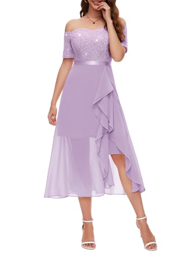Berylove Hochzeitsgast Kleid Damen Brautjungfernkleider Kleid Damen Festlich Hochzeitsgast Kleid Damen Paillettenkleid Lang Off Shoulder Kleid BLP7085 Lavender L Berylove Hochzeitsgast Kleid Damen Brautjungfernkleider Kleid Damen Festlich Hochzeitsgast Kleid Damen Paillettenkleid Lang Off Shoulder Kleid BLP7085 Lavender L von Berylove