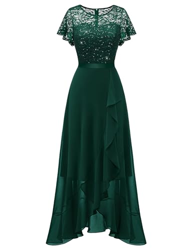 Berylove Kleid Festlich Damen Cocktailkleid Abiballkleider Lang Hochzeitskleider Brautjungfernkleider Abschlussballkleid Firmung Kleider RBLP7051XP DarkGreen M von Berylove