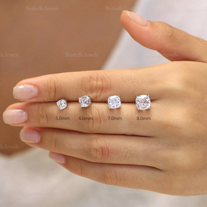 sterling Silber Ohrstecker - Zierlicher Brautschmuck Mit Labor-Erzeugter Brillianz Brautjungfer Geschenk | 7661E von BesbelleJewels