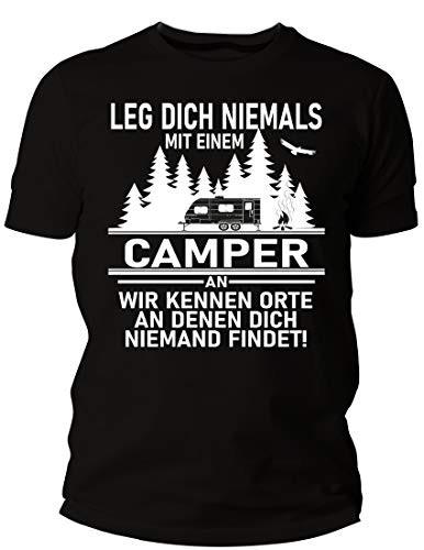 Beschdstoff Camper T-Shirt - Leg Dich Niemals mit einem Camper an - Campershirts (XL, Schwarz) von Beschdstoff