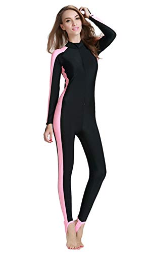 Bescheiden Bademode Modest Swimwear - Taucheranzug Damen Herren Mädchen UV Schutzkleidung Sunsuit Ganzkörperansicht Badeanzug Overall Watersport (Rosa, Int'l - S) von Bescheiden Bademode