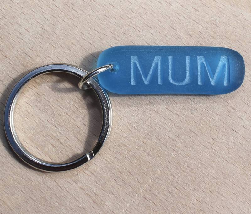 Blauer Geldbeutel Charm Blau Meer Glas Schlüsselanhänger Mama Schaumstoff Mutter Schlüsselring Muttertag Geschenk Für Geldbörse Tasche von BesidetheseaStudio