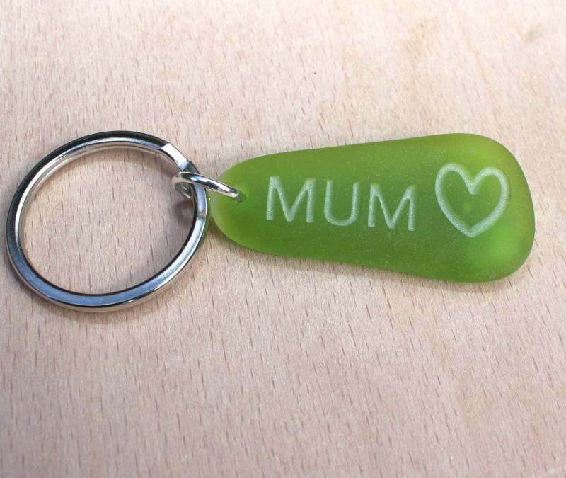 Mama Geschenk Grün Meer Glas Schlüsselanhänger Muttertagsgeschenk Schlüsselring Für Geldbörse Charm Tasche Seeschaum von BesidetheseaStudio