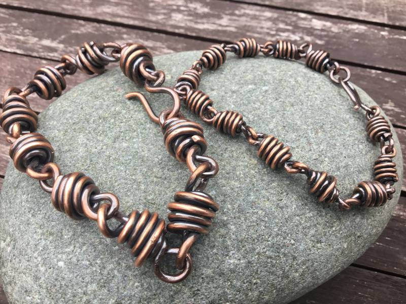 Paare Kupfer Armbänder Chunky Solide Armband Siebter Jahrestag Passender Schmuck Geschenk Großbritannien Einzigartig Für Sie Und Ihn von BesidetheseaStudio