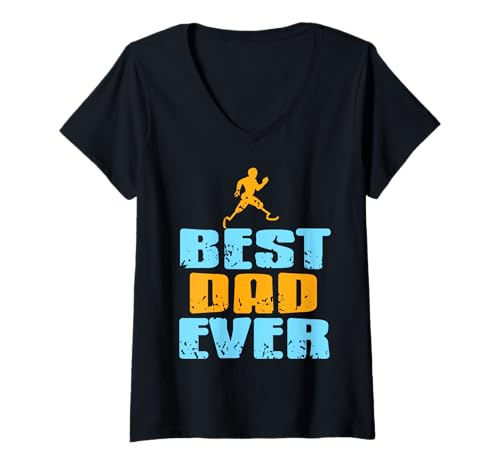 Damen Bester Papa mit Prothese Läufer Mut T-Shirt mit V-Ausschnitt Damen Bester Papa mit Prothese Läufer Mut T-Shirt mit V-Ausschnitt von Besonderer Vater Laufen Motivation