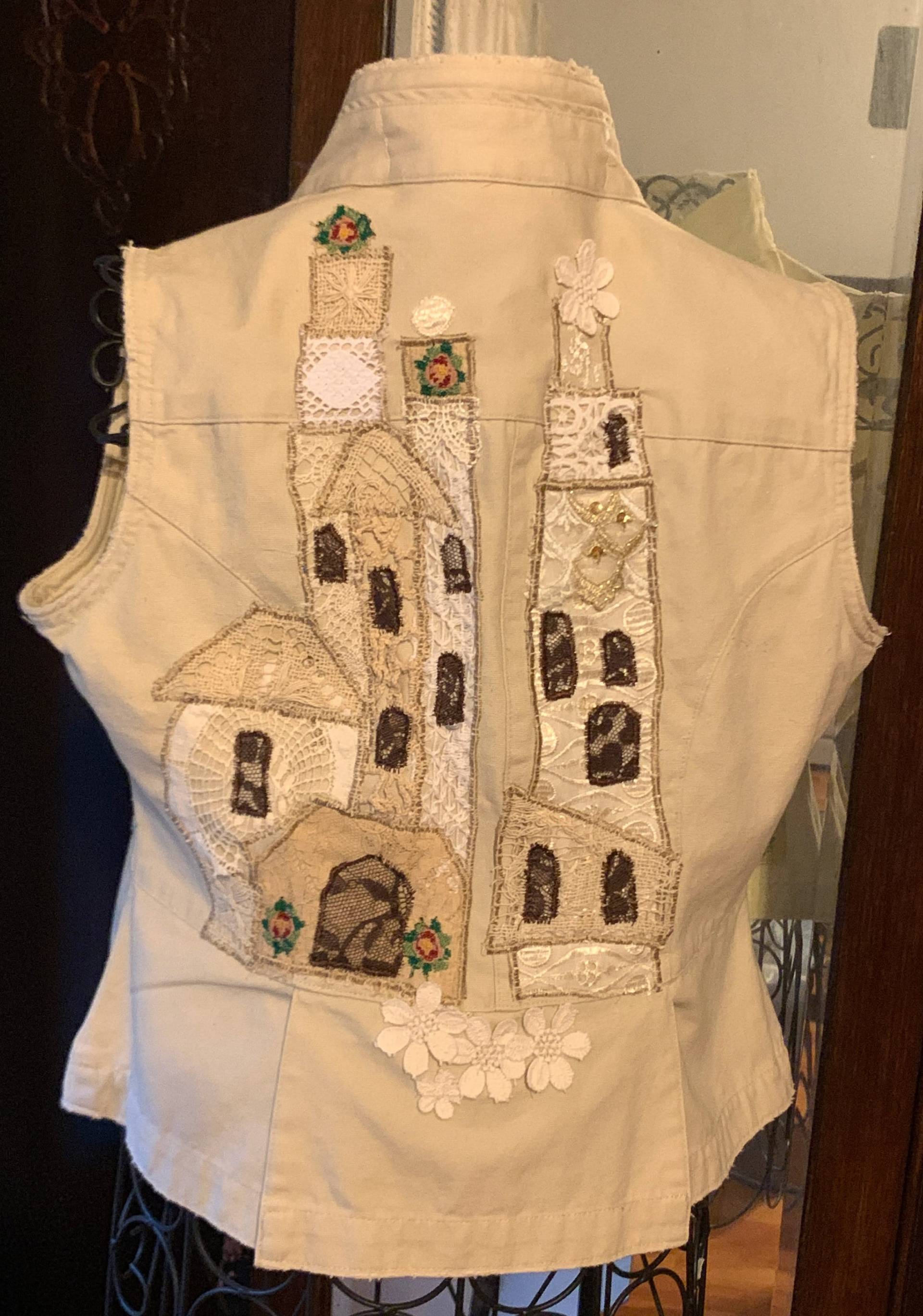 Weste, Sandburg Damen Upcycled, Umweltfreundlich, Handgemacht, Strand, Festivalkleidung, Accessoires, Western, Weste von BespokeErin