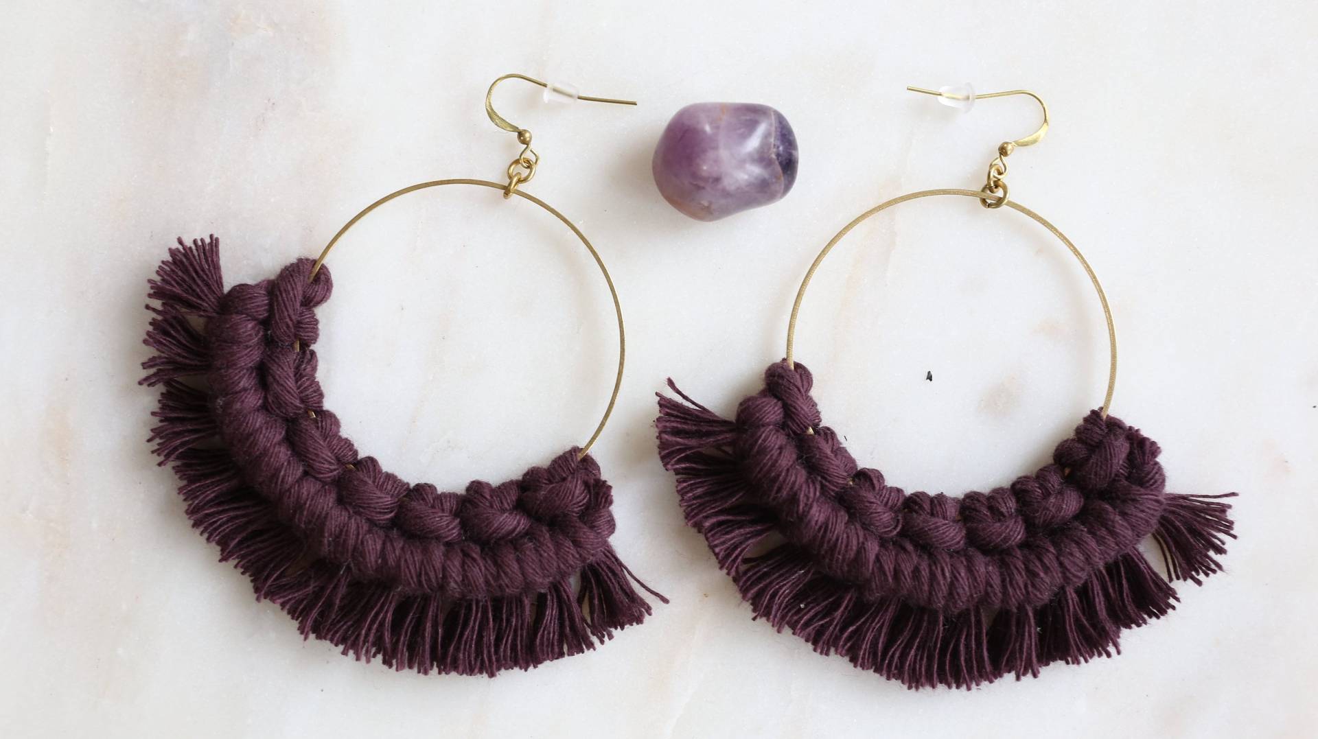Makramee Fransen Gold Ohrringe || Groß| Makramee Fransen Gold Ohrringe || Groß| von BespokeMacrame
