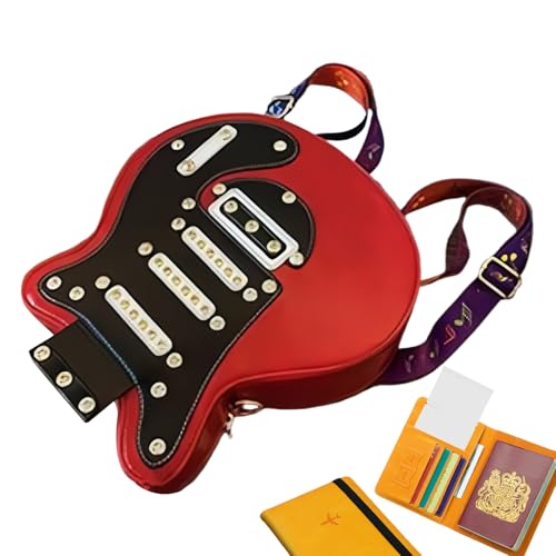 Besreey Schultertasche Für Damen | Gitarren-Design Handtasche & Reiserucksack,Große Umhängetasche Mit Reißverschluss Vielseitige Handtasche Für Frauen Mädchen Handy Notizbücher Täglicher Einsatz von Besreey