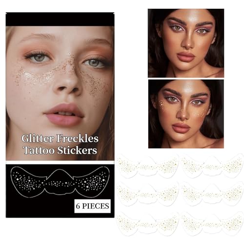 Besreey Sommersprossen Gesichts-,Kosmetik-Sticker | Kreative Gesichts-Sommersprossen Sticker für Festivals, Partys, Bühne und Alltag von Besreey