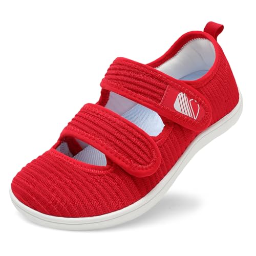 Besroad Damen-Wanderschuhe, breite Diabetiker-Schuhe, verstellbar, barfuß, lässig, atmungsaktiv, kein Tropfen, Arthritis, Ödeme, Sneaker, für drinnen und draußen, Rot/Ausflug, einfarbig (Getaway Besroad Damen-Wanderschuhe, breite Diabetiker-Schuhe, verstellbar, barfuß, lässig, atmungsaktiv, kein Tropfen, Arthritis, Ödeme, Sneaker, für drinnen und draußen, Rot/Ausflug, einfarbig (Getaway von Besroad