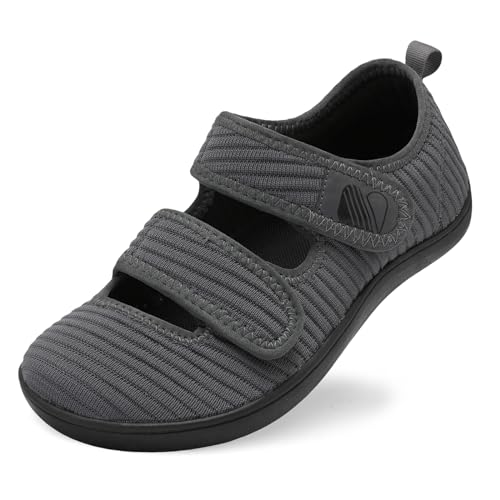 Besroad Damen-Wanderschuhe, breite Diabetiker-Schuhe, verstellbar, barfuß, lässig, atmungsaktiv, kein Tropfen, Arthritis, Ödeme, Sneaker, für drinnen und draußen, grau dunkel, 42 EU Weit Besroad Damen-Wanderschuhe, breite Diabetiker-Schuhe, verstellbar, barfuß, lässig, atmungsaktiv, kein Tropfen, Arthritis, Ödeme, Sneaker, für drinnen und draußen, grau dunkel, 42 EU Weit von Besroad