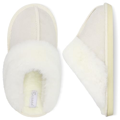 Besroad Winter Fuzzy Hausschuhe Sandalen Plüsch Kunstfell Flauschige Flache Hausschuhe Warme Slide Schuhe für Damen, Beige, 6-7 Besroad Winter Fuzzy Hausschuhe Sandalen Plüsch Kunstfell Flauschige Flache Hausschuhe Warme Slide Schuhe für Damen, Beige, 6-7 von Besroad