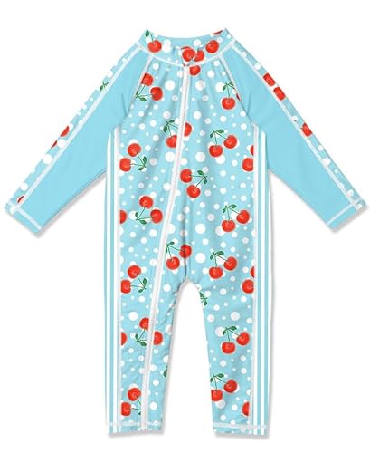 Baby Mädchen Atmungsaktiv UV Shirt Reißverschluss Langarm Sonnenschutz UPF 50+ Badebekleidung Kirsche 6-12 Monate Baby Mädchen Atmungsaktiv UV Shirt Reißverschluss Langarm Sonnenschutz UPF 50+ Badebekleidung Kirsche 6-12 Monate von BesserBay