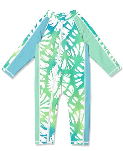 Baby Mädchen Atmungsaktiv UV Shirt UPF 50+ Reißverschluss Langarm Badebekleidung Blau & Grün 6-12 Monate von BesserBay