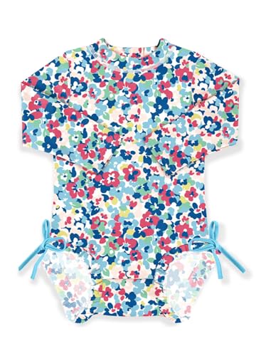 BesserBay Baby Mädchen Langarm Rash Guard Einteiliger Schnelltrocknend UPF 50+ Badeanzüge Blumen 18-24 Monate von BesserBay