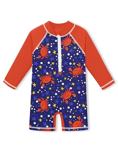 Baby mit Reißverschluss UV Shirt UPF 50+ Rundhals Einteiliger Badebekleidung Krabbe 18-24 Monate von BesserBay