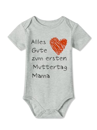 BesserBay Baby Body - Erster Muttertag - Geschenk für Mutter Grau 3-6M von BesserBay