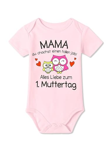 BesserBay Baby Mama Strampler Muttertagsgeschenk Alles Liebe zum 1. Muttertag Rosa Kurzarm Body 0-3 Monate von BesserBay