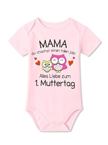 BesserBay Baby Strampler Muttertagsgeschenk Alles Liebe zum 1. Muttertag Rosa Kurzarm Body 6-9 Monate von BesserBay