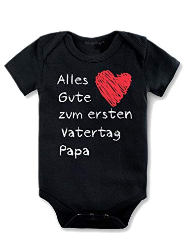 BesserBay Baby Jungen Body - Erster Vater Schwarz 3-6M von BesserBay