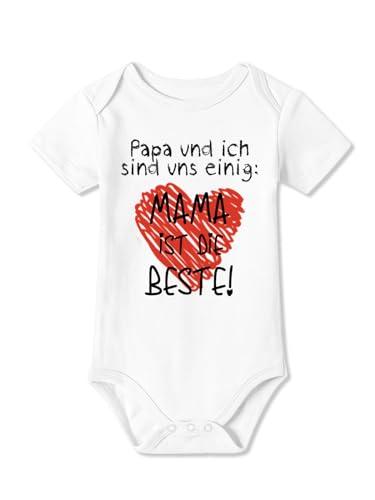 BesserBay Baby Jungen Body - Mama Mutter Weiß 0-3M von BesserBay