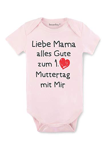 BesserBay Baby Mädchen Body - Erster Muttertag mit Mir - Strampler Rosa 3-6M von BesserBay