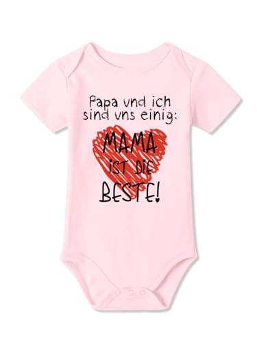 BesserBay Baby Mädchen Body - Mama Mutter Rosa 6-9M von BesserBay