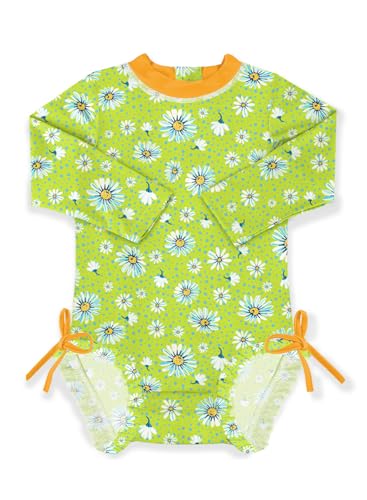 BesserBay Baby Mädchen Sonnenschutz Rash Guard Rundhals Einteiliger UPF 50+ Badeanzüge Gänseblümchen 18-24 Monate von BesserBay