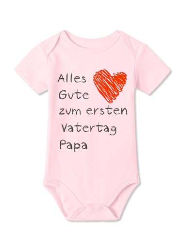 BesserBay Baby Mädchen Strampler Body Kurzarm Erster Vatertag Geschenk für Vater Rosa 3-6 Monate von BesserBay
