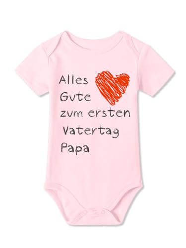 BesserBay Baby Mädchen Strampler Body Kurzarm Erster Vater Rosa 9-12 Monate von BesserBay