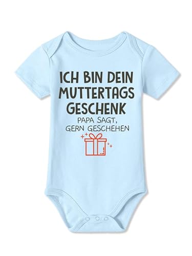 BesserBay Baby Strampler Muttertag Beste Geschenk Kurzarm Blau Muttertagsgeschenk Body 6-9 Monate von BesserBay